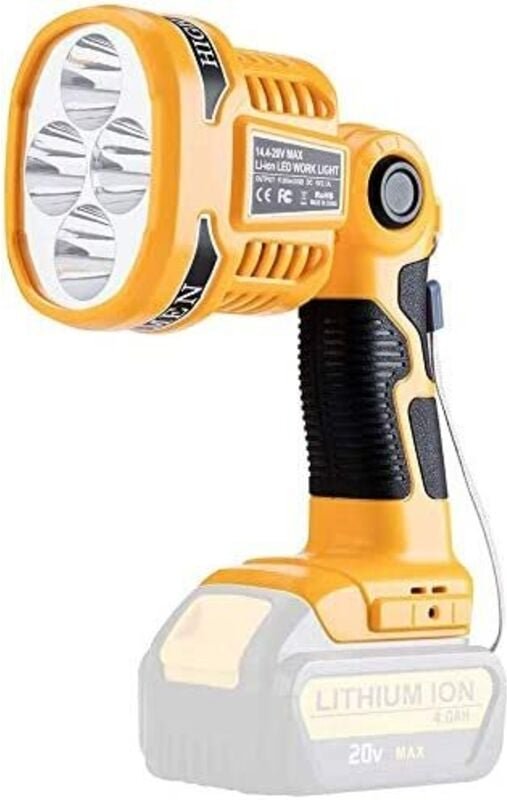 18V Tools Tragbarer LED-Flutlichtstrahler mit großer Reichweite für den Außenbereich mit 12W USB-Taschenlampe, kabellose...