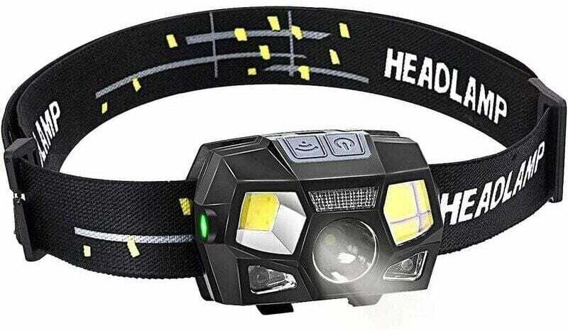 Stirnlampen, 300 Lumen, usb wiederaufladbar, leistungsstarke LED-Stirnlampe, 5 Beleuchtungsmodi, IPX4 wasserdicht mit Be...