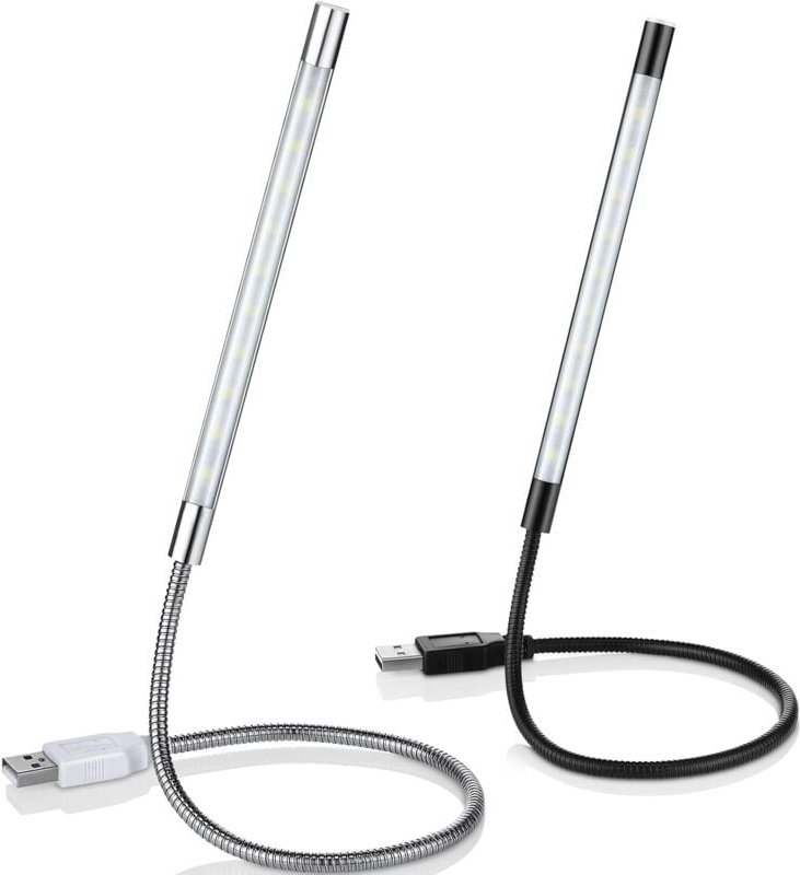 Ersandy - 2 Stück USB-LED-Leselampen Stick Flexible USB-Buchleuchte USB-dimmbare LED-Lampe Touch-Schwanenhalsleuchte für...