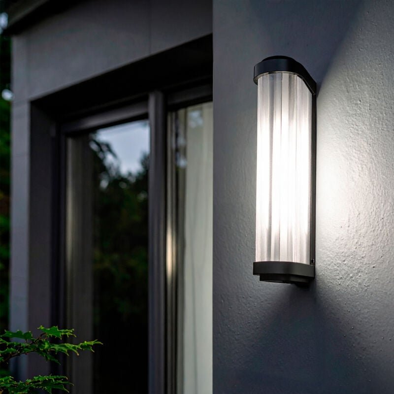 Wandleuchte Aussen Glas Peridot Schwarz