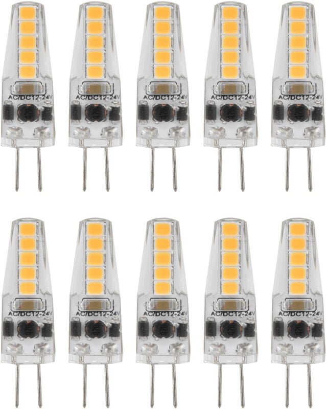 Eosnow - 10 Stück G4 LED-Leuchtmittel, 2 w, Bi-Pin-Sockel, dimmbare Leuchtmittel für Kronleuchter, Deckenleuchte, Tischl...