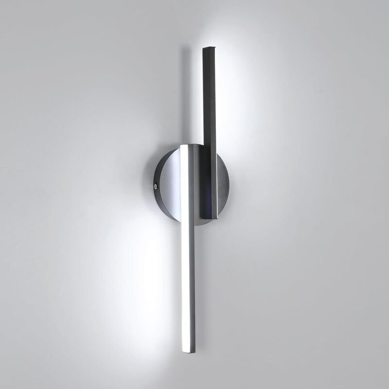 Wandlampe LED Innen Moderne, Schwarz Wandleuchte Kreative Lange Parallele für Wohnzimmer Korridor Treppen Bad, 16W 6500K...