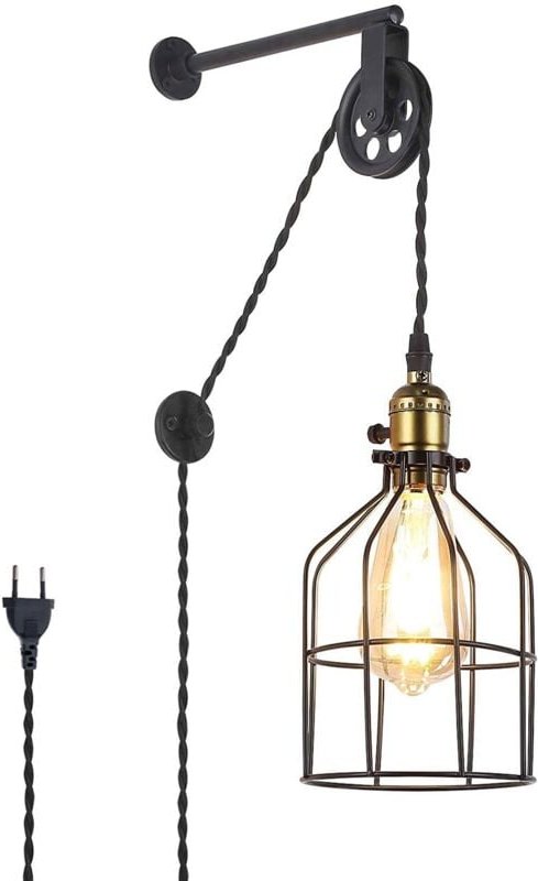 Barcelona Led - Clockwell' Käfig-Pendelleuchte - Mit Stecker und Schalter - E27