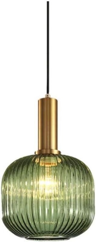 Vintage-Industrie-Pendelleuchte, moderne Hängeleuchte im Retro-Stil, Hängelampe, Glasschirm mit polierter Messinglampe [...