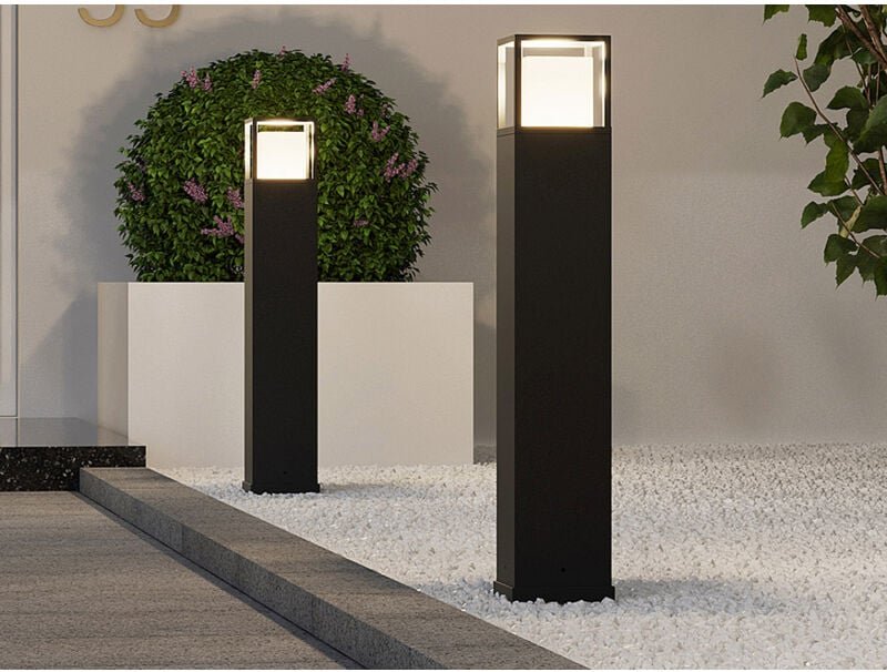 Thumbnail - Meinewunschleuchte - led Wegeleuchte 2er set im Bauhausstil Anthrazit, Höhe 80cm