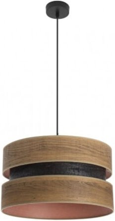 Senko - Colet Pendelleuchte 1xe27 schwarz/dunkles Holz regx40x40 cm