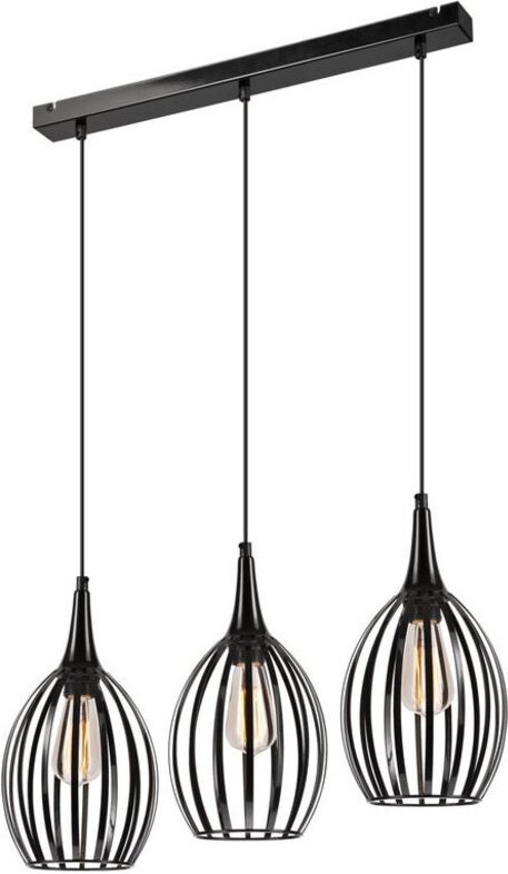 Lamkur Lighting - Lamkur Vincent Drahtgestell-Pendel-Deckenleuchte Schwarz, 3x E27