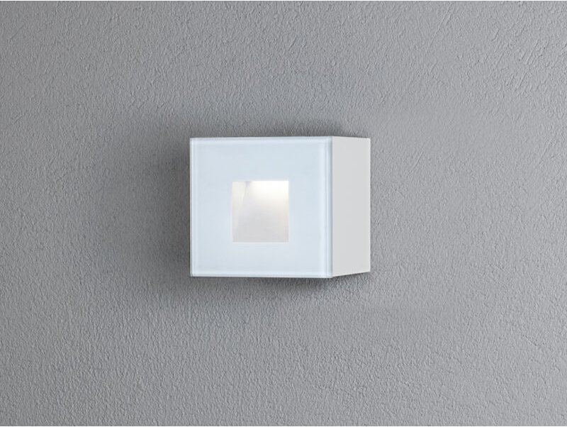 Konstsmide Lighting - led Außenwandleuchte klein chieri Auf-& Einbauleuchte aus Alu in weiß, 8x8x5cm