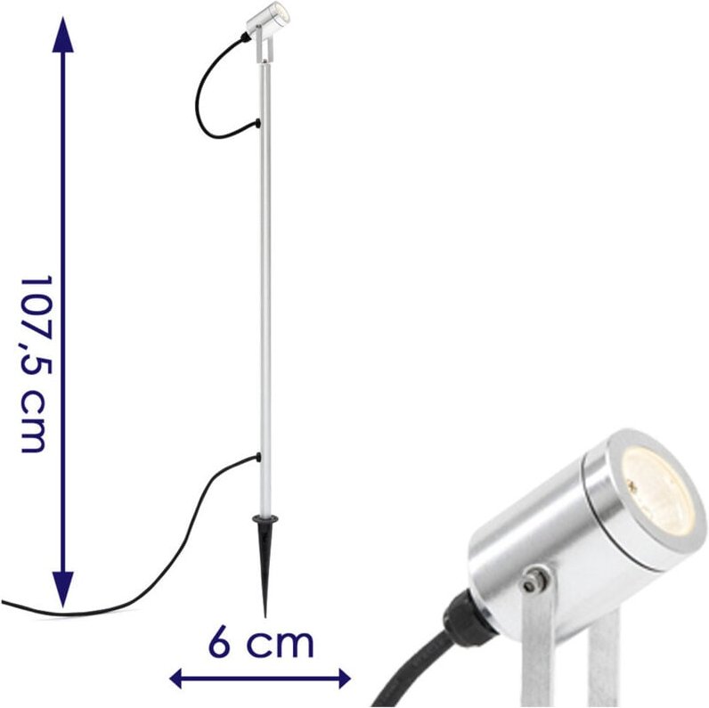 Konstsmide - LED-Erdspießstrahler Gartenstrahler monza 107cm Aluminium, schwenkbar, 3W, IP44