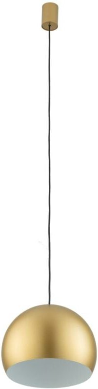 Licht-erlebnisse - Hängeleuchte Metall GU10 ø 27,5 cm rund h: max. 140 cm in Gold matt Kugel Schirm Retro Hängelampe