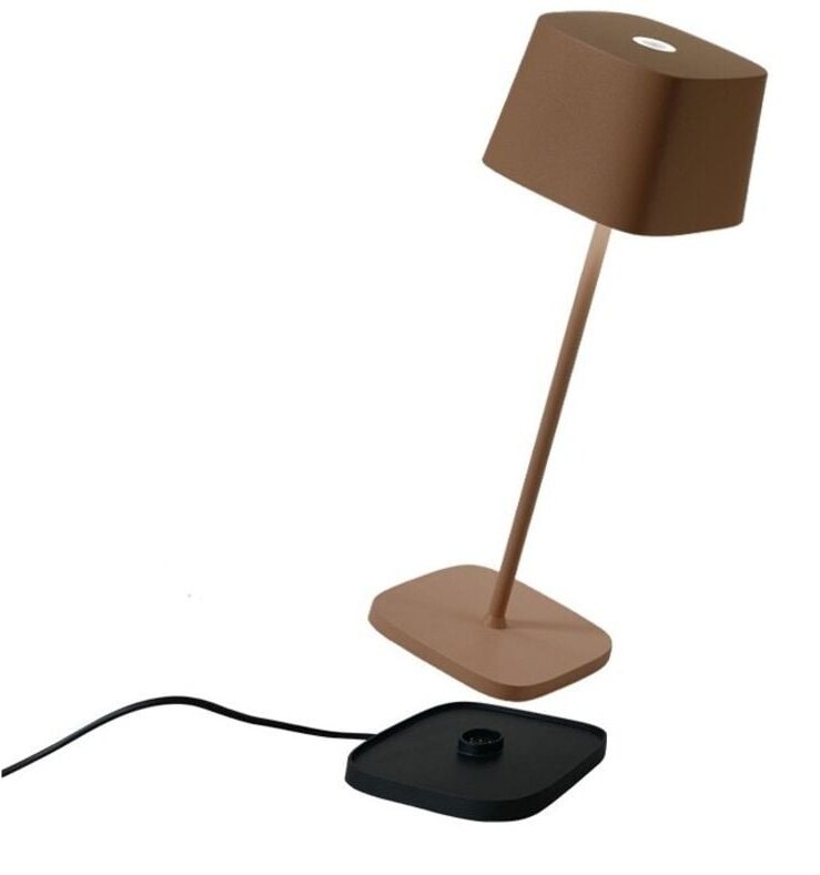 Zafferano Ofelia Pro Corten LED-Tischleuchte, wiederaufladbar und dimmbar – 2200-2700-3000K – 9 Stunden maximale Leistun...