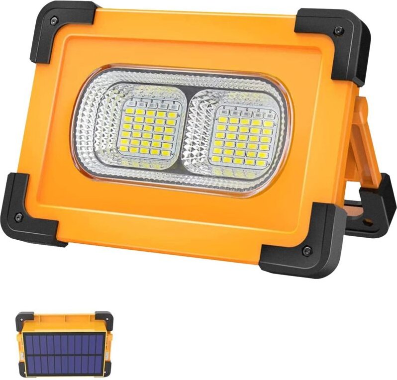 80 w wiederaufladbares LED-Flutlicht, 4 Modi, superhelles Arbeitslicht, tragbares LED-Flutlicht mit Solarpanel, Baulampe...