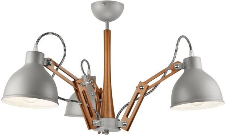 Thumbnail - Lamkur Marcello Adjustable Mehrarm-Pendel-Deckenleuchte Rustic, 3x E27