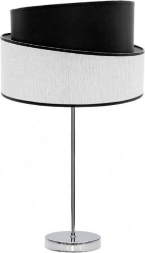 hara hohe tischleuchte 1xe27 chrom/weiß-schwarz 66x35x35 cm
