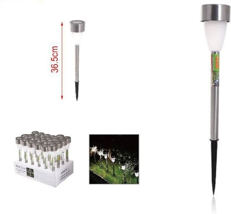 Trade Shop Traesio - Trade Shop - set mit 12 solar-led-lampen mit GARTENSPIEß für den aussenbereich 36,5 cm 2002986 -