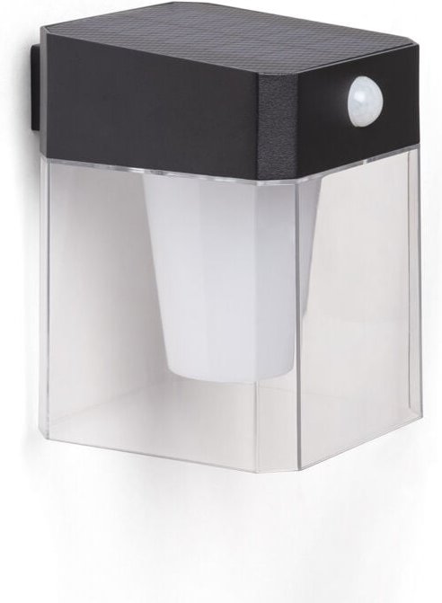 Led Wandleuchte Außen Solar 1.5W Aluminium mit Bewegungssensor Efren Square Schwarz