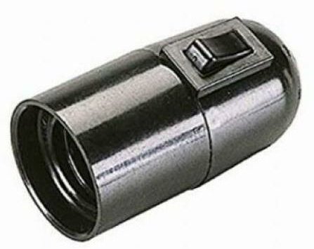 Electraline - e27 lampenfassung mit schwarzem schalter - 71106