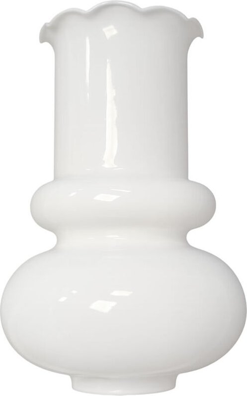 MIKA Glaslampenschirm 12x19cm Weiß Glänzend mit 5cm Öffnung