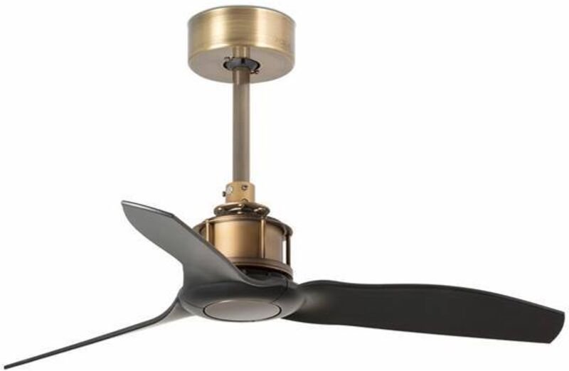 Faro Just Fan Xs - Altgold Deckenventilator 3 Flügel schwarze Flügel 81cm