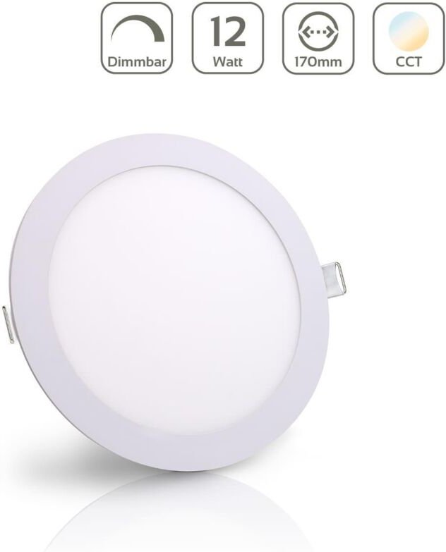 CCT LED Panel Einbaustrahler rund weiss 12W Ø170mm 3000K-6000K