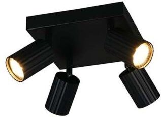 Thumbnail - Deckenleuchte Wohnzimmerlampe Metall schwarz 4-flammig schwenkbar GU10 B 20 cm