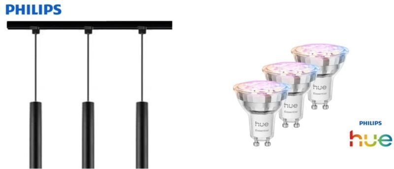 Philips Pendelleuchte 3er Hue Spot Paxie Easy Link schwarz 157 cm warmweiß-kaltweiß RGB Pendelleuchte