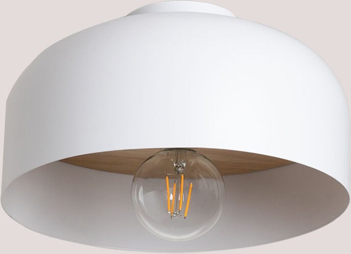 Sklum - Deckenleuchte aus Eisen und Kiefernholz Biernis Weiss