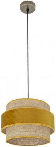 Senko - Kings Anhänger 1xe27 Leder/Natur-Dotter regx30x30 cm