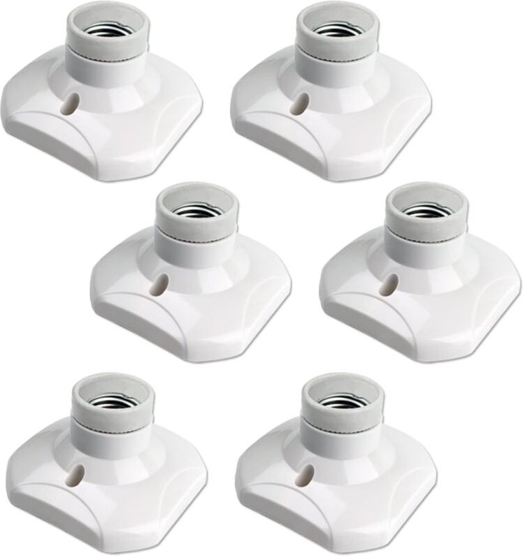Beijiyi - 6er-Set E27-Deckenfassung zum Einschrauben von ac 220–240 v, Fassungshalter für LED-Leuchtmittel, Deckenleucht...