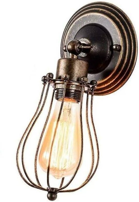 Wandleuchte im Industriestil, Pendelleuchte im Vintage-Stil, 1 Stück, mit Leuchtmittel (rostfarben)
