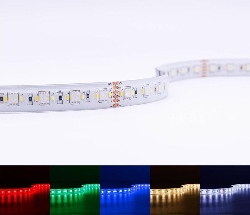 Strip 24V LED Streifen 5M 25,5W/m 180LED/m 15mm - Lichtfarbe: RGB+CCT - Schutzart: IP54