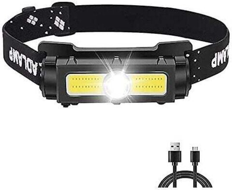 Lampe Frontale Rechargeable 1000 Lumens LED 7 Modes Lumière Rouge et Blanche Aimant Course Camping Pêche