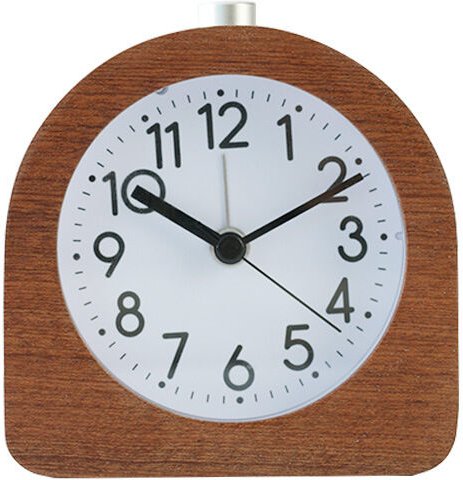 Aougo - Analoger Wecker aus Holz – klassischer Zeiger mit Zeitfunktionen, Alarm und Schlummerlicht – dunkles Holz