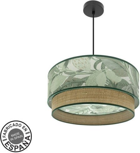 Thumbnail - Fabrilamp - Lampe de Deckenpendelleuchte Congo 50d 3xe27 Schwarz/Grün-Natur