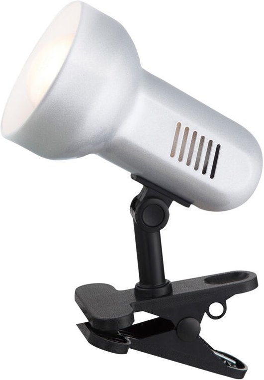 Praktische Klemmleuchte / Klammerleuchte basic in Silber, schwenkbar