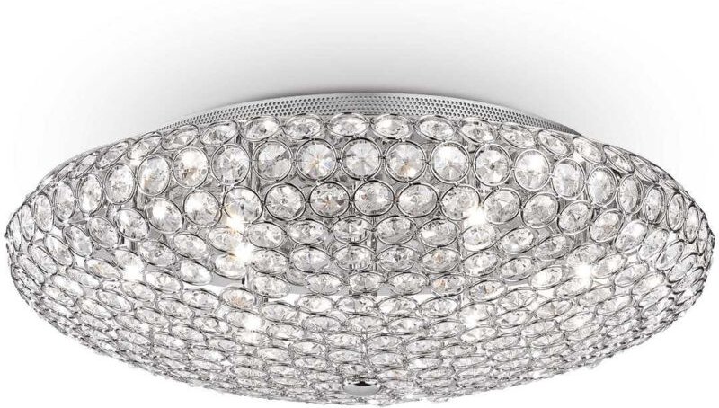 King - 9 Light Indoor Large Flush Light Chrom, G9 - Ideal Lux