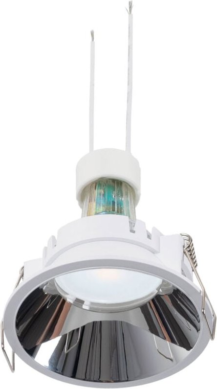 SET - Einbaustrahler Starr Ø82mm (Chrom) + 5,4W GU10 Glühbirne +