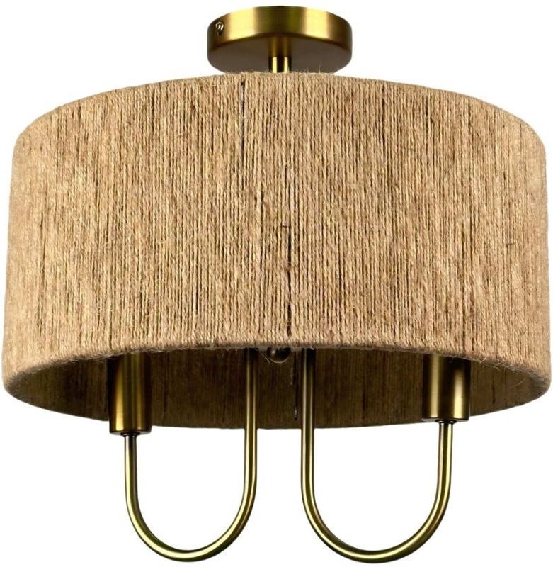 2-flammige Deckenleuchte, Papierkabel & Bronze-Finish