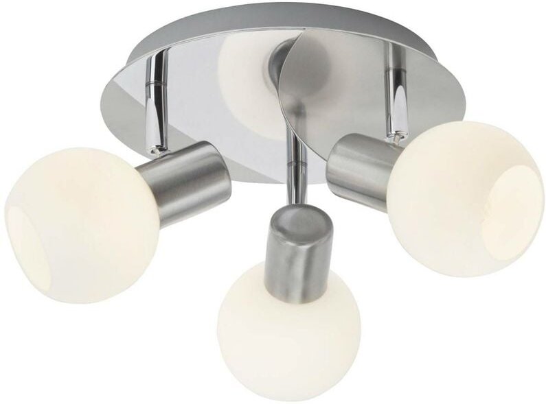Lampe Tiara Spotrondell 3flg eisen/weiß 3x D45, E14, 40W, geeignet für Tropfenlampen (nicht enthalten) Köpfe schwenkbar ...