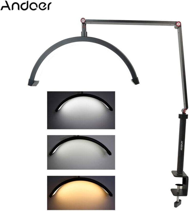 HD-M3X LED-Schreibtischlampe, einstellbare Lichtfarbe 3000K–6000K, Metallklemme, schwarz, 220 V