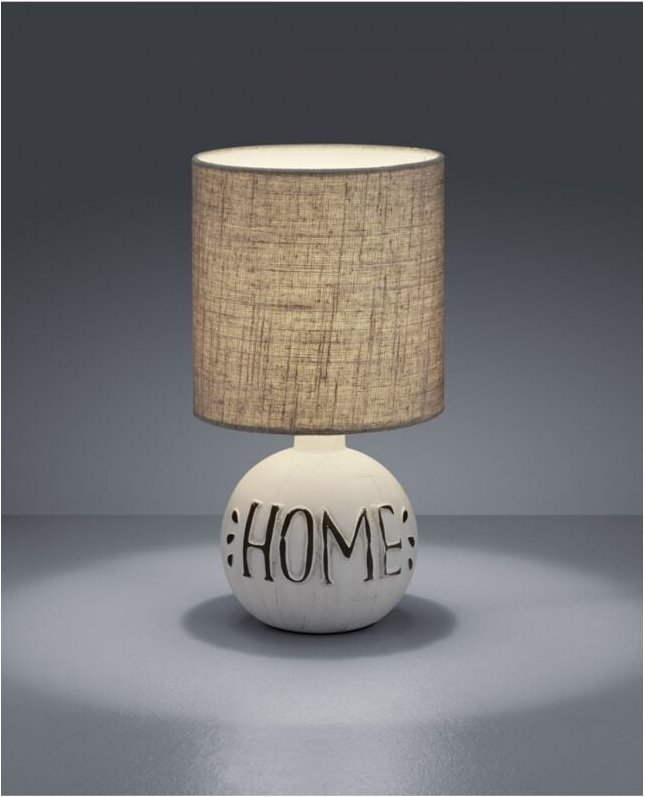 Iperbriko - Esna Keramik-Tischlampe 'home' und Cappuccino-Lampenschirm Ø16 cm Trio Lighting