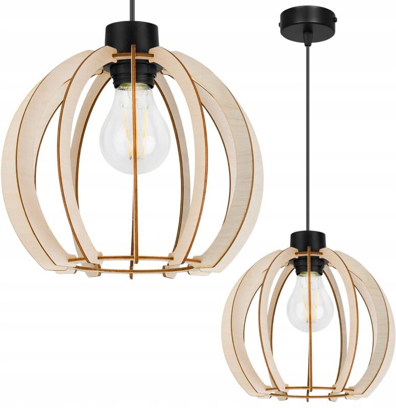 Moderne Led-Deckenhängelampe Aus Holz