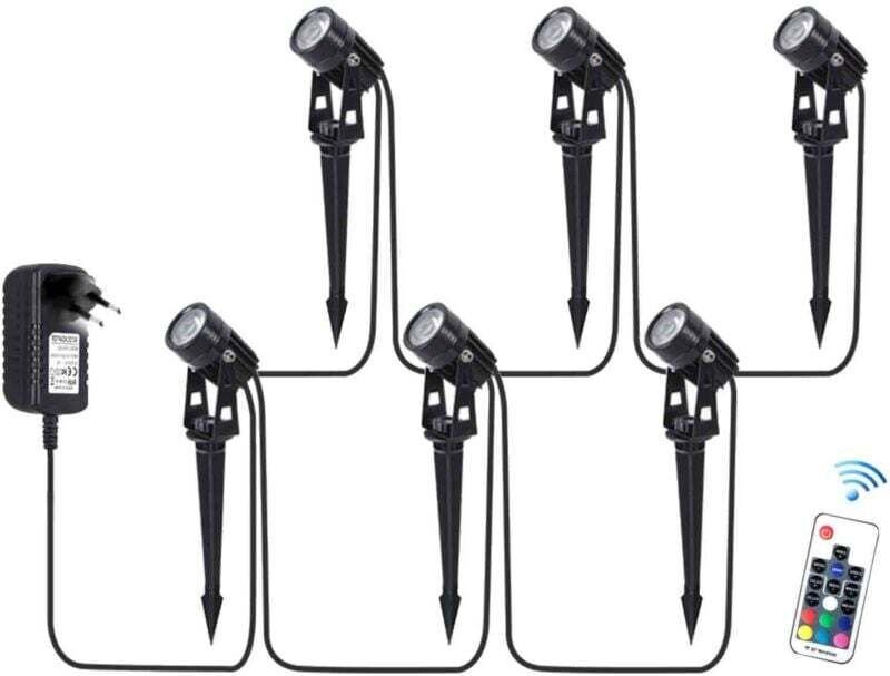 RGB-Gartenleuchten – Netzbetrieben – Multifunktional (4/6/8-in-1) – Farbwechsel – Wasserdicht mit Erdspieß – Für Partys,...