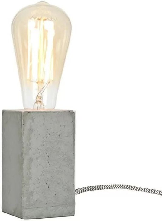 Bestellnr. 011234 - Stehlampe „BETON“ mit grauem Zementguss – 6 x 6 x 11 cm