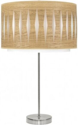 Fabrilamp - alexandra hohe tischleuchte 1xe27 nickel/helles holz 61x30x30 cm