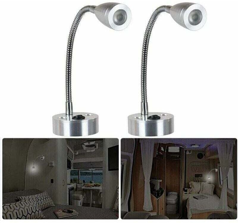 x 12-V-Leselicht, individuell schaltbares Leselicht, verstellbarer Kopf für Wohnmobil, Wohnmobil, für Buch-Gelb 3500 K