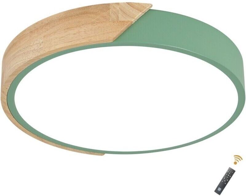 Moderne runde LED-Deckenleuchte in Holzoptik, 24 W, 2400 lm, kaltweiß 6500 K, Macaron-Design, Beleuchtung für Schlafzimm...