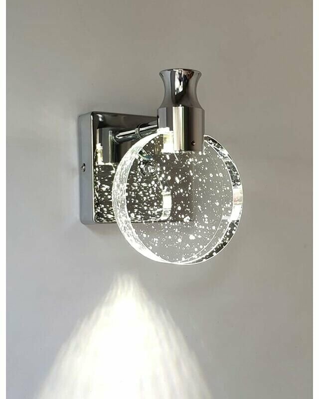 Kristall-Wandleuchte, luxuriöse Innenwandleuchte im nordischen Stil, kreative runde Wandleuchte für Schlafzimmer, Nachtt...