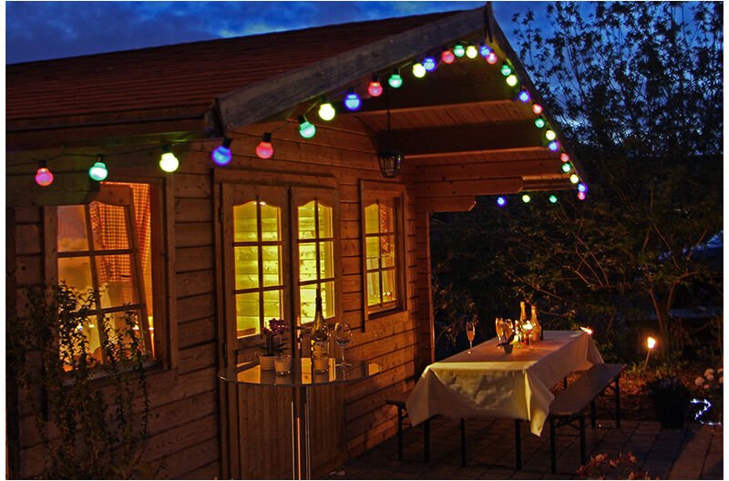 Led Party-Lichterkette 20 warmweiße led Kugeln 5m Zuleitung