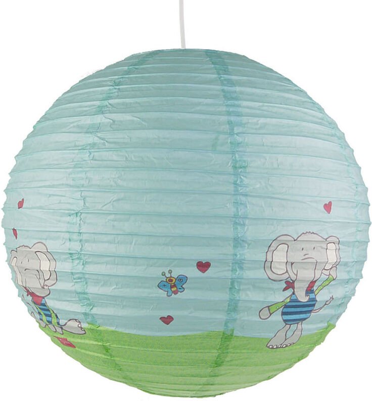 Niermann - Kinder Papierlampe Lolo Lombardo Lampenschirm Ø40cm Pendelleuchte mit Aufhängung